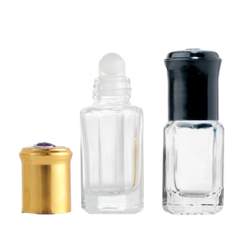 Hot Sale Arabic Style 3ml 6ml 9ml 12ml Clear Glass Perfume Roll-on Bottle Empty Octagonal Cosmetic Essential Oil Bottles (NRB03)