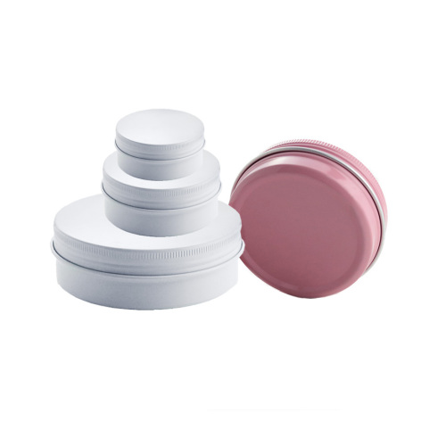 Cosmetic Small White Aluminum Jar Empty Round 10G Aluminum Lip Balm Container Jar (NAL05)