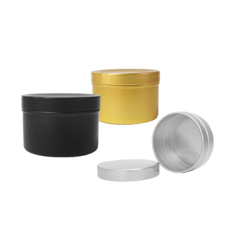Custom Empty 5-750ml Metal Tin Cans Silver Aluminum Cosmetic Cream Jar Black Sliding Tin Boxes (NAL09)