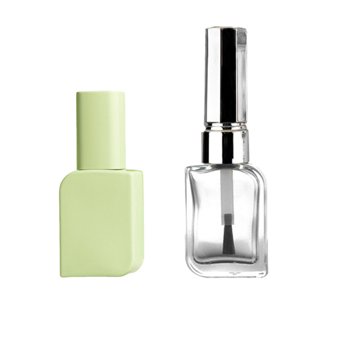 In Stock 10ml 15ml Rectangle Glass Nail Gel Polish Bottle Empty Clear Glass Bottle with Brush (NG06)
