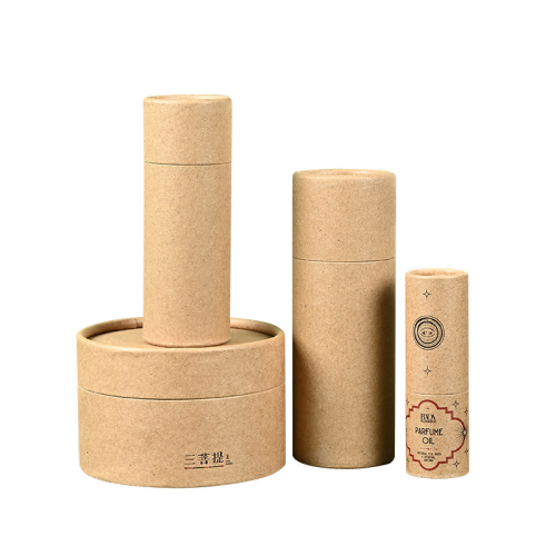 Fancy Cylinder Cosmetic Paper Bottle Custom Round Paper Tube for Glass Bottles (PP03)