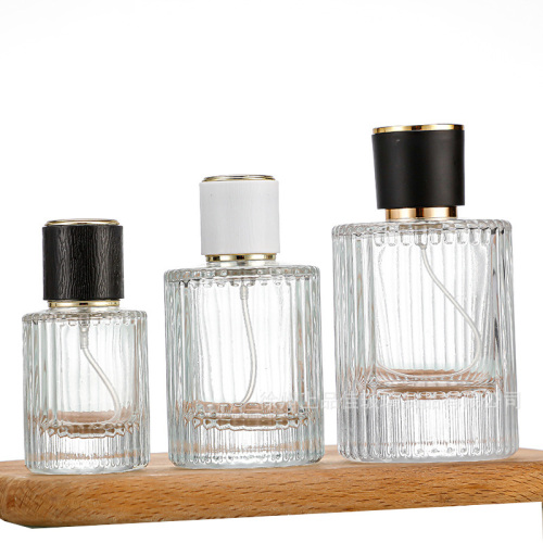 30ml 50ml Manufacture FANCY Luxury Crimp Neck Square PERFUME glass bottle with sprayer (GPM21)