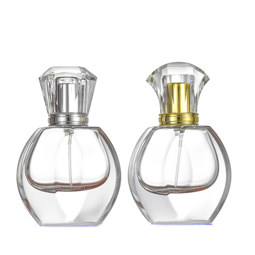 Clear COSMETIC 30 ml 1oz Perfume Glass Bottle Wholesale Fancy Crimp Neck Glass Perfume Bottle (GPM12)