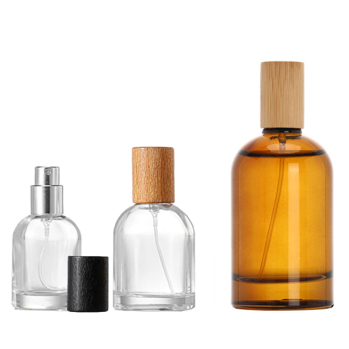 Customized Amber 50 ml 100ml Perfume Glass Bottle Hot Sale Round Empty Perfume Glass Bottle (GPM06)