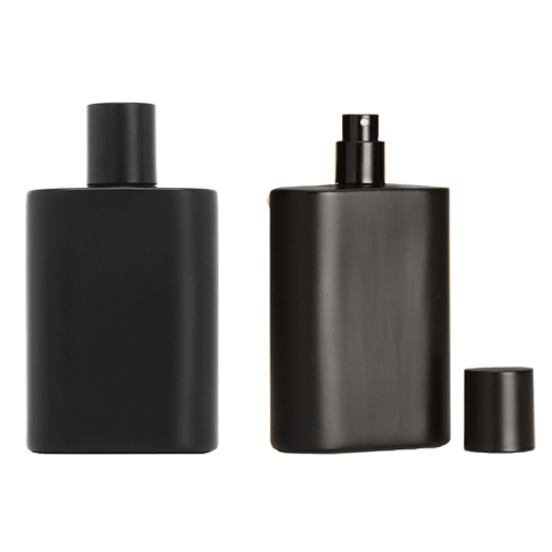 Customized Matt Black Perfume Glass Bottle Fancy 50ml 100ml Crimp Neck Glass Perfume Bottle (GPM14)