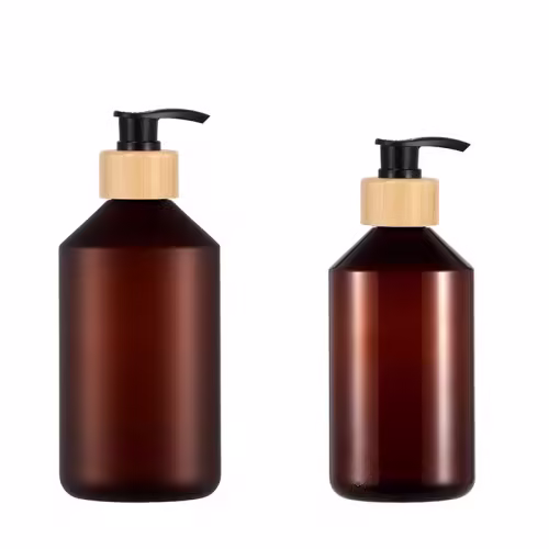 300ml 500ml PET Custom Empty Round Plastic Shampoo Pump Bottle(PB03)