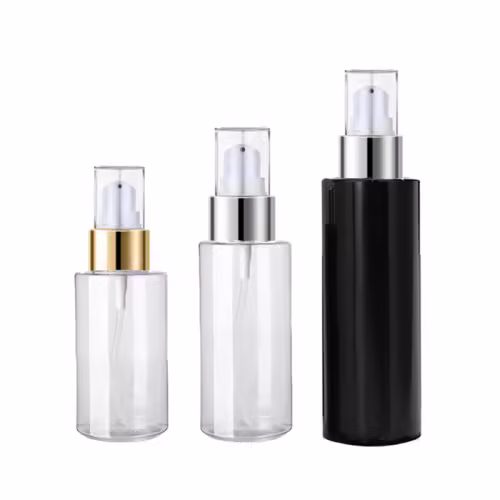 100ml 120ml 150ml 200ml Flat Clear PET Bottle Skin Care Cosmetic Cream Serum Pump Plastic Bottle(PB04)