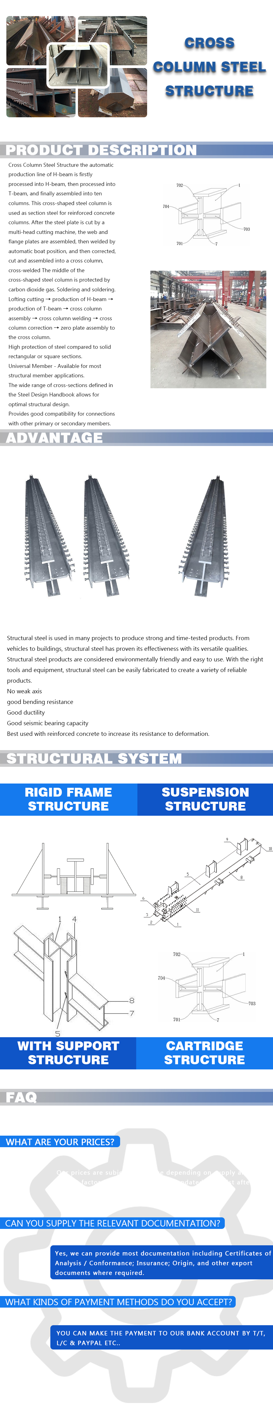 Cross Column Steel Structure factory