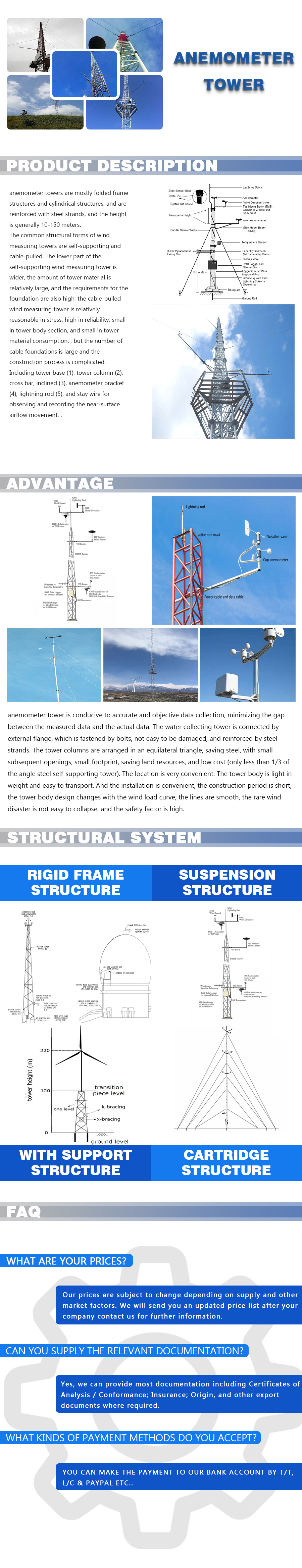 Anemometer tower