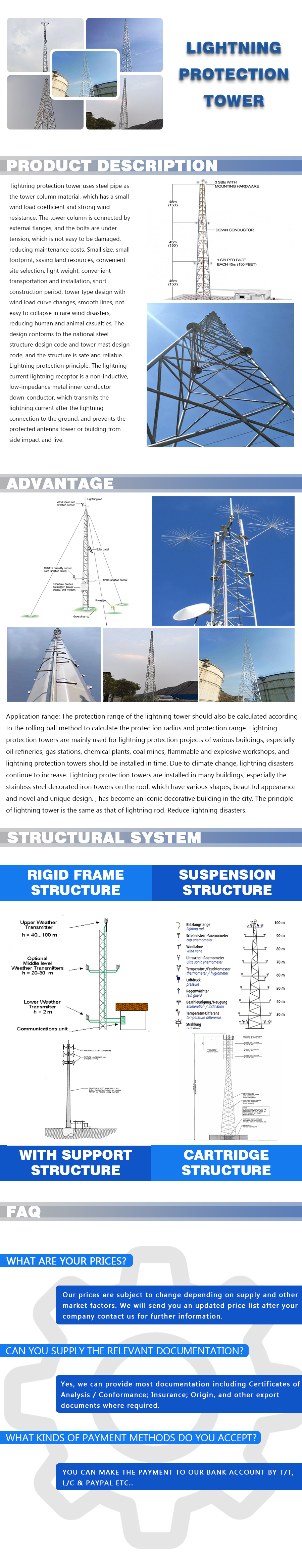 Lightning protection tower