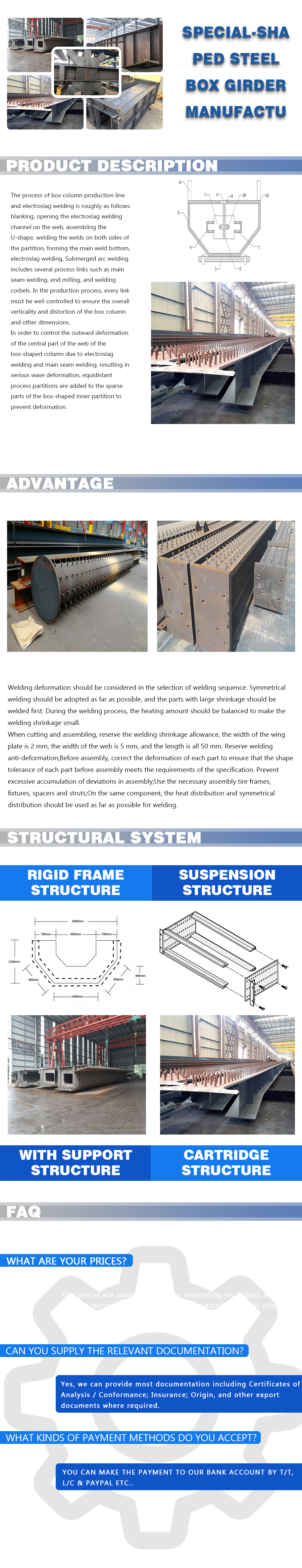 Special-shaped steel box girder manufacturers