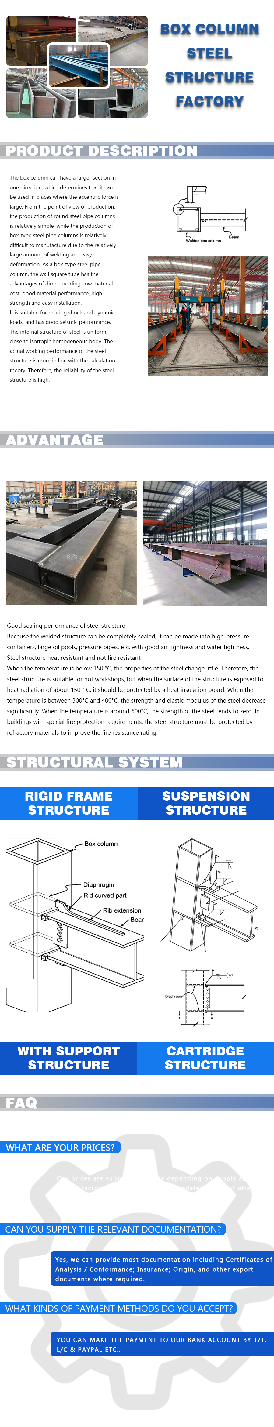 Box Column Steel Structure Factory