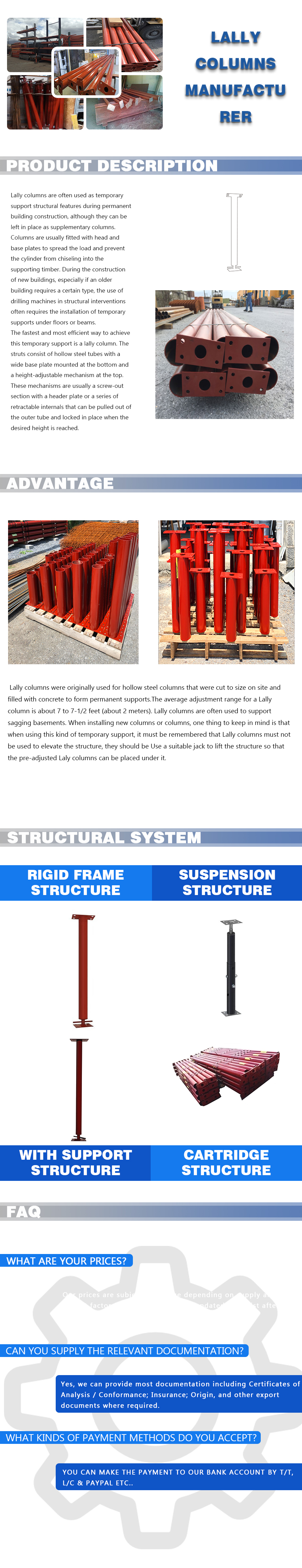 Lally columns Manufacturer