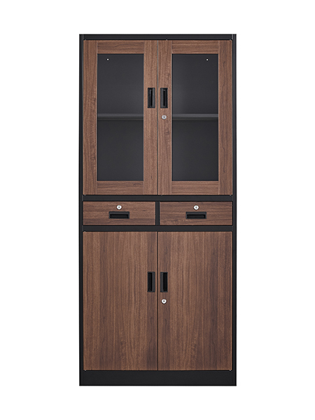 Modern Home Cabinet, 71" Locker Stylish Steel Cabinet, Room Storage, Arylic Window Specification, Tall Free Standing Storage Cabinet with 2 Adjustable Shelf 2 Drawers