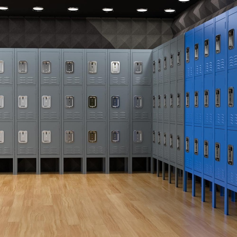 3-Tier Shelf Metal Locker for Employees Students Gym Storage Cabinet Locker in Gray, 66 in. H x 12 in. D x 12 in. W