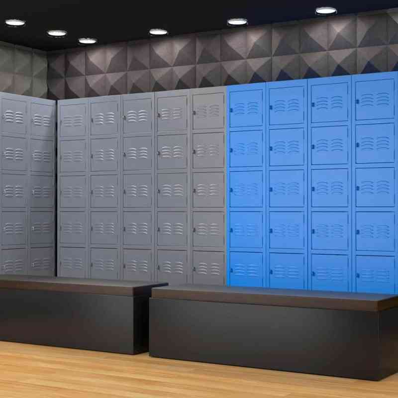 MLEZAN | 5-Tier Shelf Metal Locker for Employees Students Storage Cabinet Locker in Gray