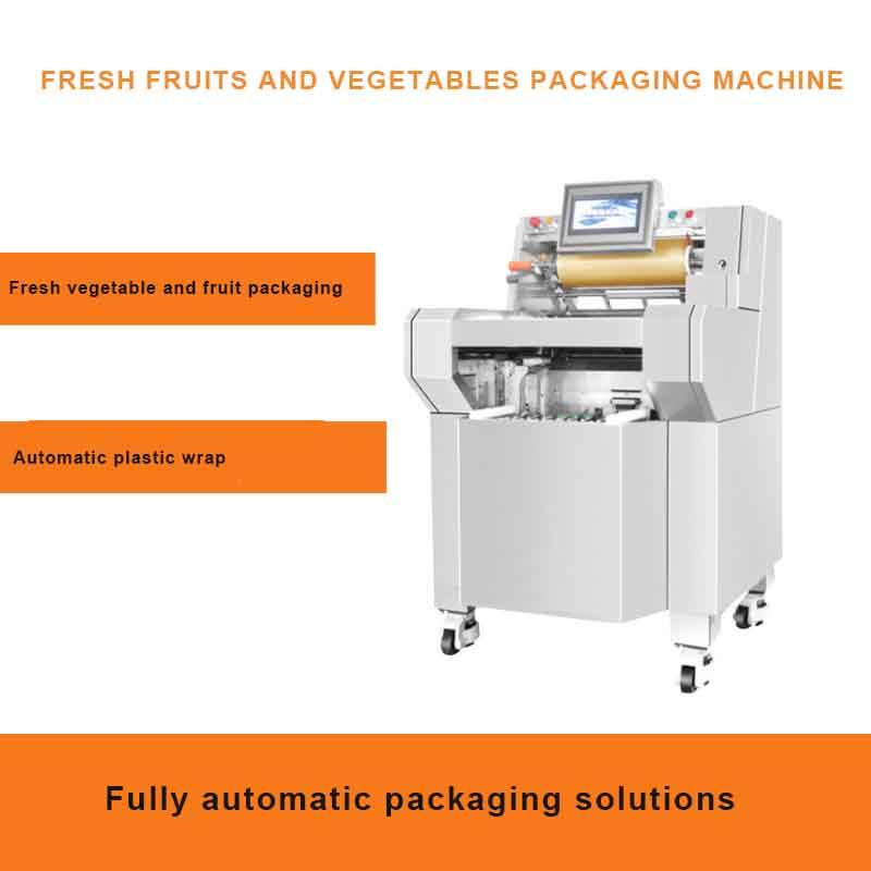 Automatic shrink film wrapping machine Supermarket vegetable and fruit fresh-keeping film packaging machine