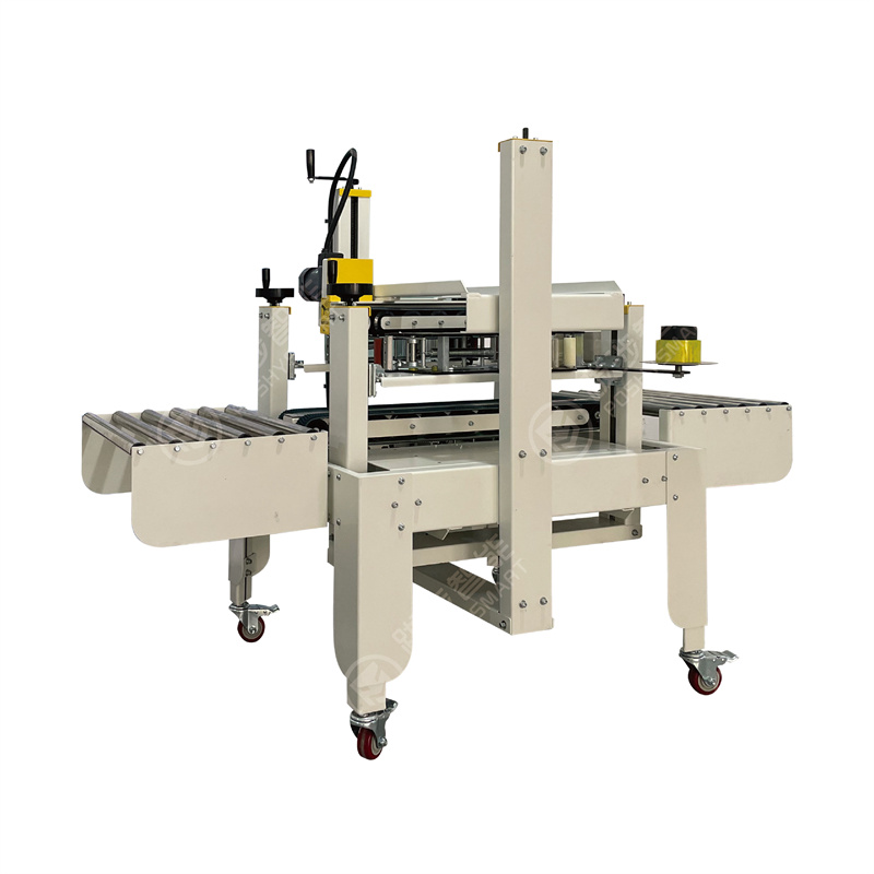 Foam Box Sealing Machine Seafood Carton Sealer With Top And Side Conveyor Tapping