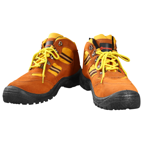 WORKSITE Industrial Safety Shoes Steel Toe Construction Mining Working Waterproof PU Leather Men Safety Boots Size 41