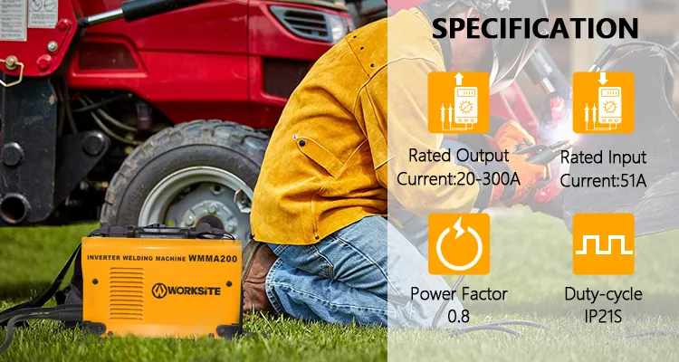 Poste à souder onduleur WMMA300 300A Worksite Maroc