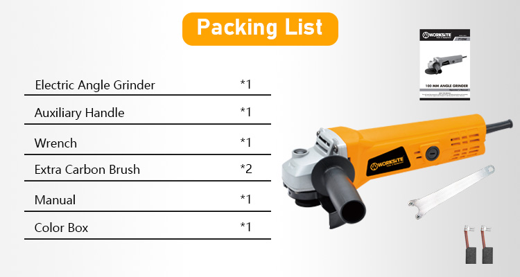 WORKSITE Electric Angle Grinder Machine Handle Tools Cutter Grinders Mini  Small Portable Professional Corded Angle Grinder 100mm,Corded Power Tools