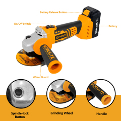 WORKSITE Angle Grinder Cutting Grinding Tools Variable Metal Cutter Machine 20V Battery Power 115mm Mini Cordless Angle Grinder