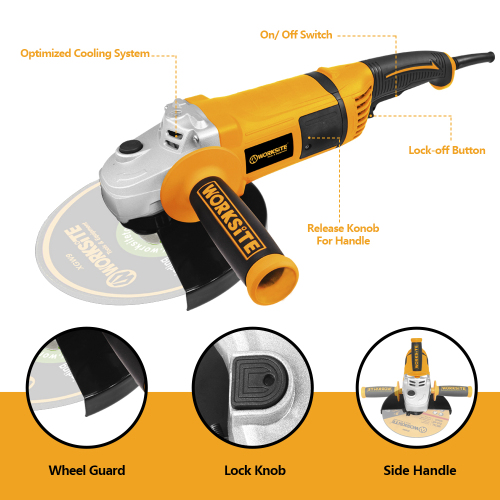 WORKSITE angle grinder 230mm angle grinder handle angle grinder heavy