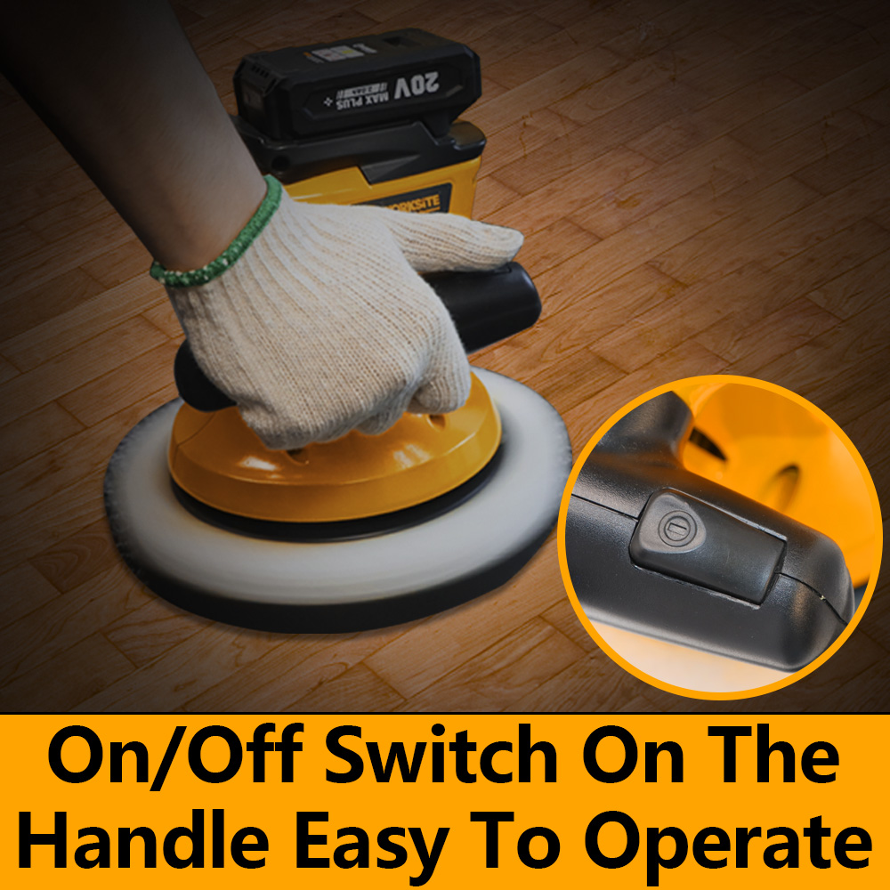 WORKSITE Polisher Machine Car Paint Wax Floor Drywall Dual Action Detailing Waxing Buffer 20V