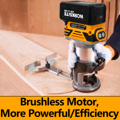 WORKSITE Cordless Palm Router Machine Hand Wood Trimmer Battery 20V Brushless Battery Drywall Cordless Router