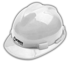 WORKSITE High Quality ABS Safety Helmet Hard Hat Lock Light ABS Safety Helmet White