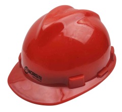 WORKSITE High Quality ABS Safety Helmet Hard Hat Lock Light ABS Safety Helmet Red