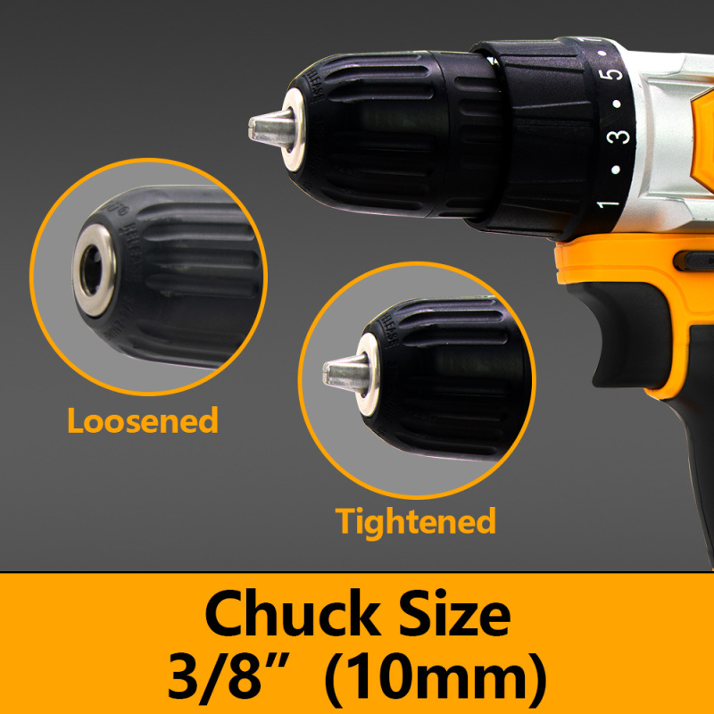 WORKSITE 20V Cordless Drill Screwdriver DIY Wood Home Use Hand Drilling Machine Lithium-ion Battery Power Drill 3/8"