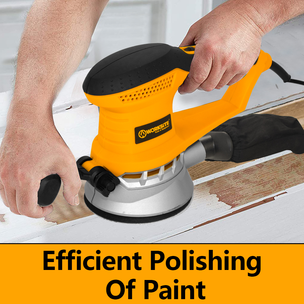WORKSITE Powerful Electric 5" Orbital Sander 220V Machine Vacuum Wall