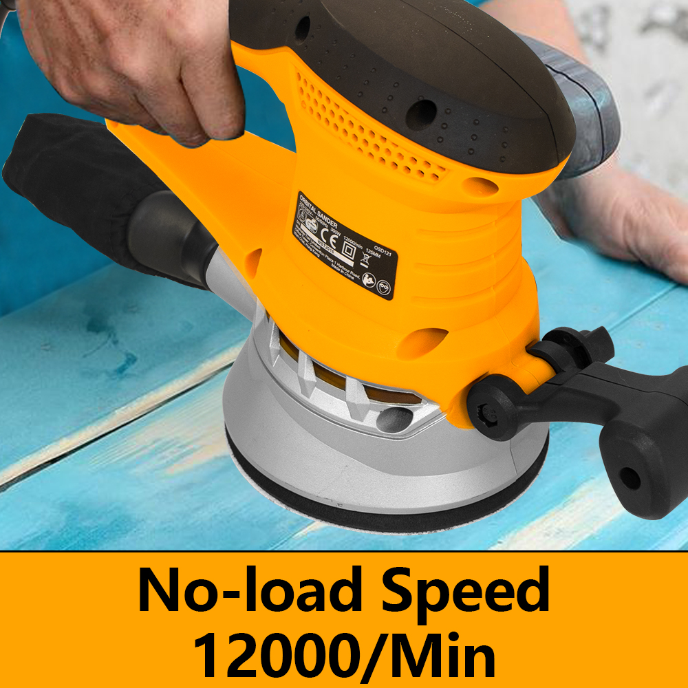 WORKSITE Powerful Electric 5" Orbital Sander 220V Machine Vacuum Wall Furniture Wooden Floor Sanding Random Orbital Sander 125mm