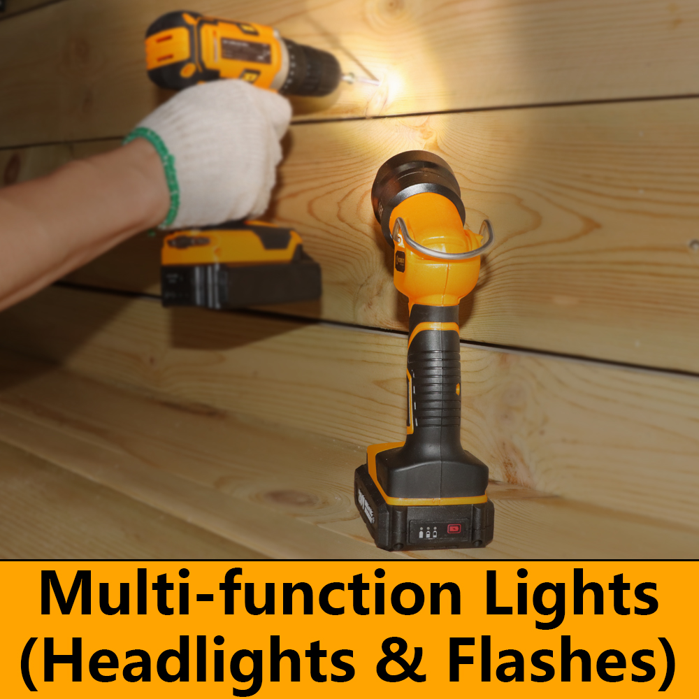 WORKSITE Flash Light 20V Battery Tactical High Power Cordless LED Emergency Torch Lamp Work Light Flashlight