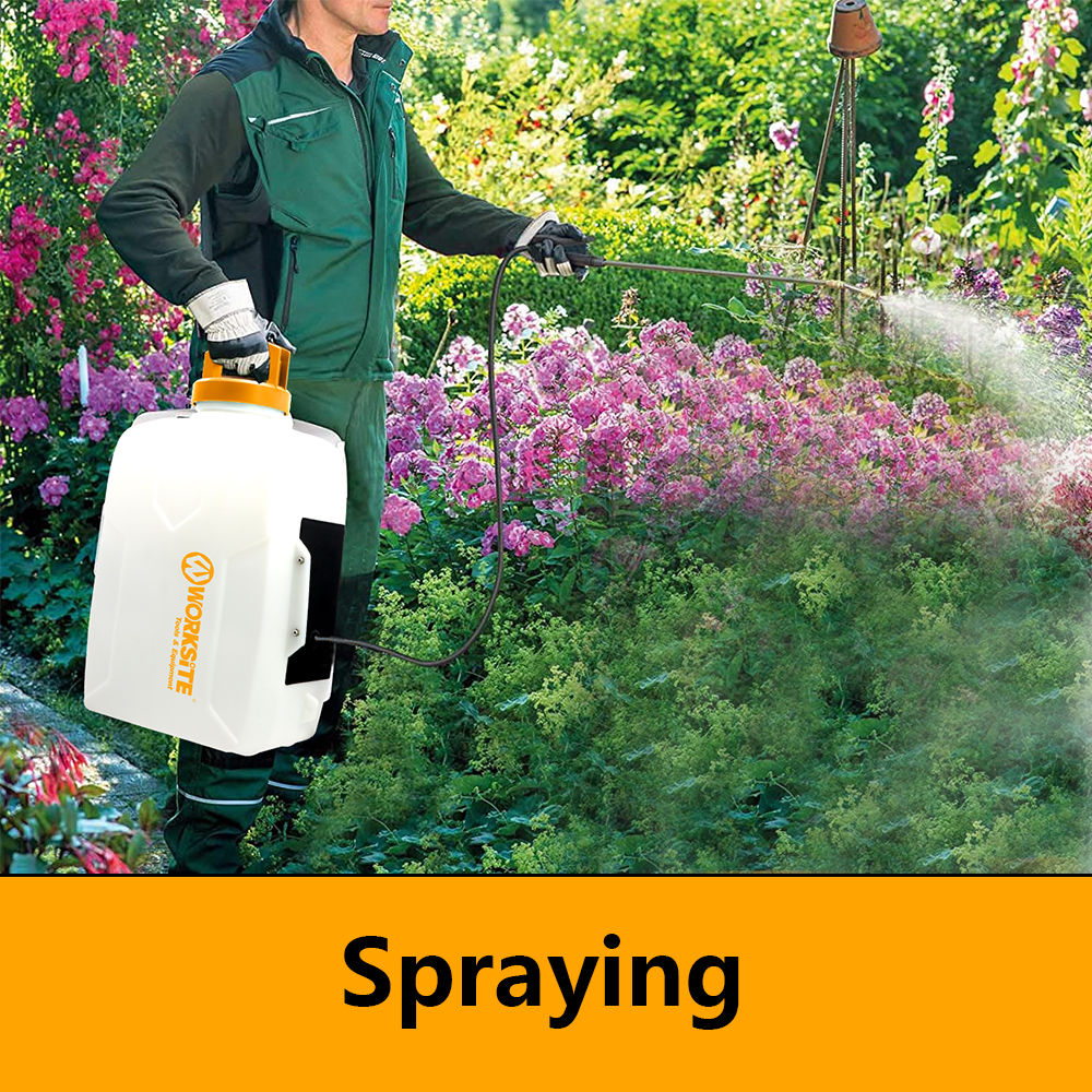 WORKSITE 20V Cordless Backpack Sprayer 2.5gallons Garden Home Spray Pump Portable Battery Backpack Sprayer