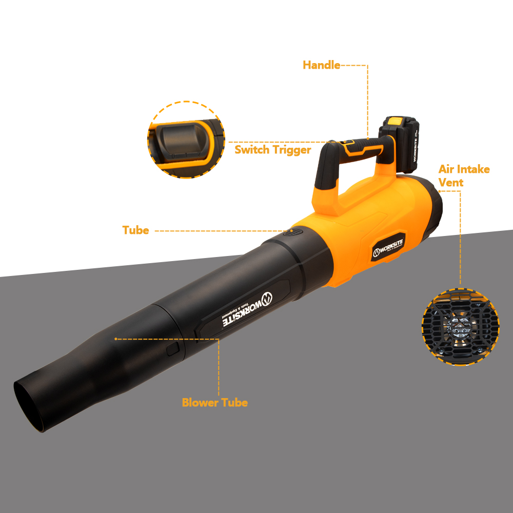 WORKSITE Air Blower Machine Adjustable Speed Leaf Blower Mini Dust