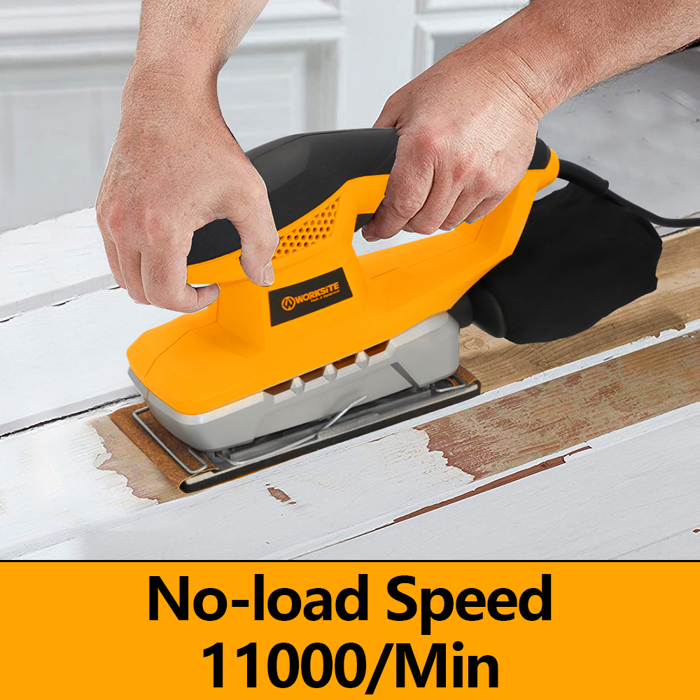 WORKSITE 220V Electric Sander Machine Wood Floor DIY Sander 200W Portable Handheld Sheet Finishing Sander