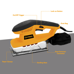 WORKSITE 220V Electric Sander Machine Wood Floor DIY Sander 200W Portable Handheld Sheet Finishing Sander