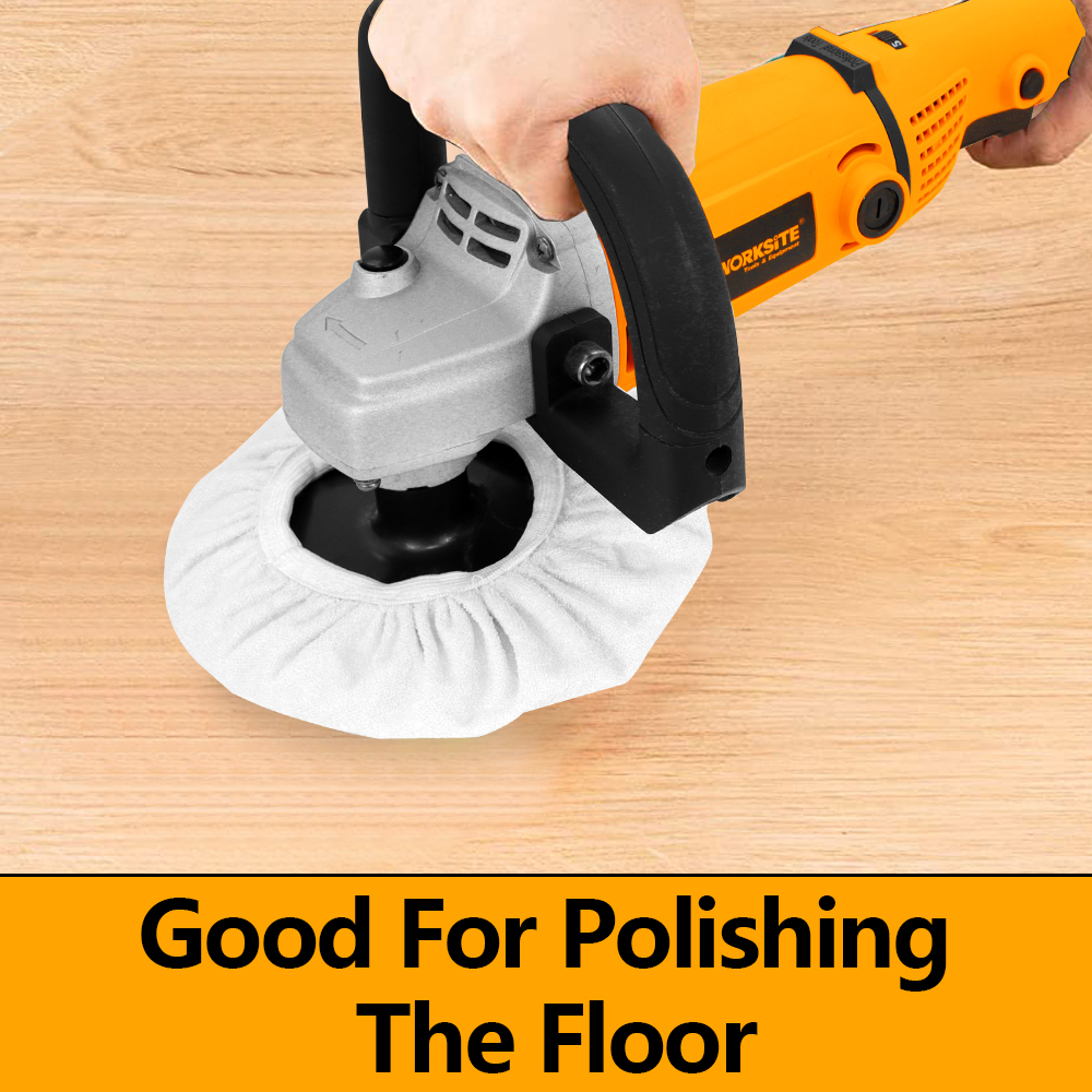 WORKSITE 7" Detail Polisher Buffer Electric Car Floor Polishing Machine Waxing Tools Surface Dustless Flex Mini Corded Polisher