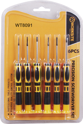 WORKSITE Screw Driver Screwdriver Set Safety Hand Tools Mini 6Pcs Precision Screwdriver Set