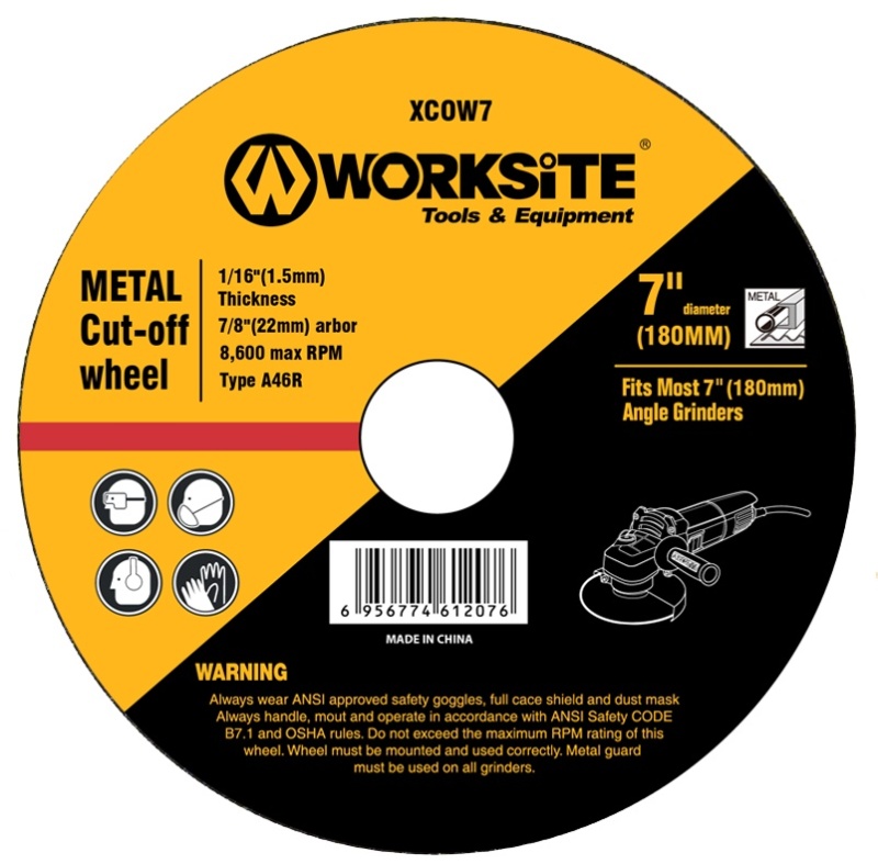 WORKSITE Metal Cutting Discs Wheels Angle Grinder Cut Off Wheel 7 Inch Cut Off Wheel
