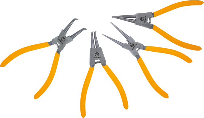 WORKSITE Pliers 4Pcs Circlip Plier Set Cutting Pliers Hand Tools 7"/175Mm Circlip Pliers Set