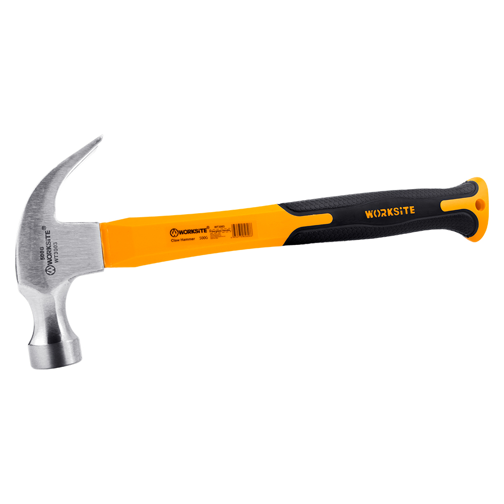 WORKSITE Hammer Claw Wooden Hand Tools Steel Pipe Claw Hammer 500G Straight Mini Claw Hammer