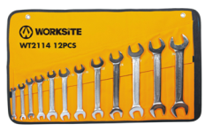 WORKSITE Double Open Spanner Wrench Set Total Hand Tools 12Pcs Double Open End Wrench Set