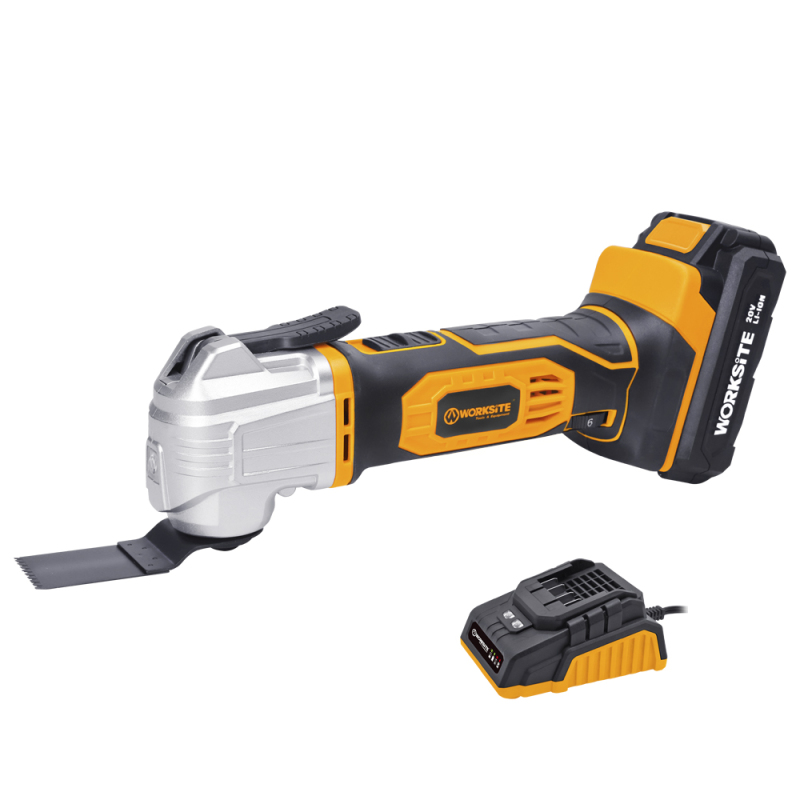 WORKSITE 20V Cordless Oscillating Multi Tool 18000OPM Saw Blades Knife Cutting Tools Lithium Battery Power Oscillating Tools