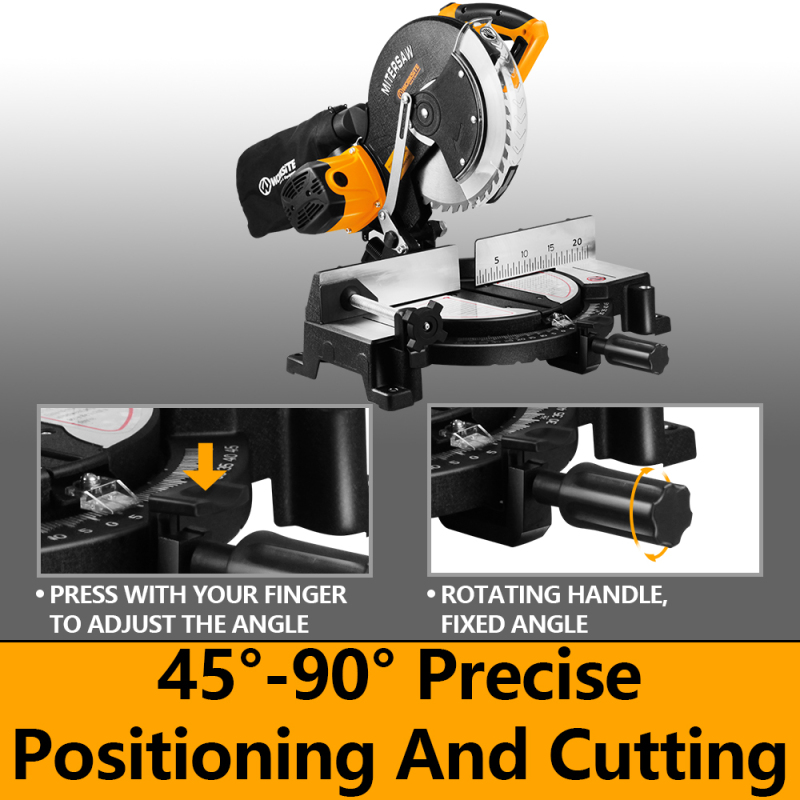 WORKSITE Saw Miter 255mm Power Saw Machine Electric Cutting Tools 1800W Sliding Miter Saw