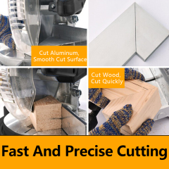 WORKSITE Saw Miter 255Mm Power Saw Machine Electric Cutting Tools 1800W Sliding Miter Saw