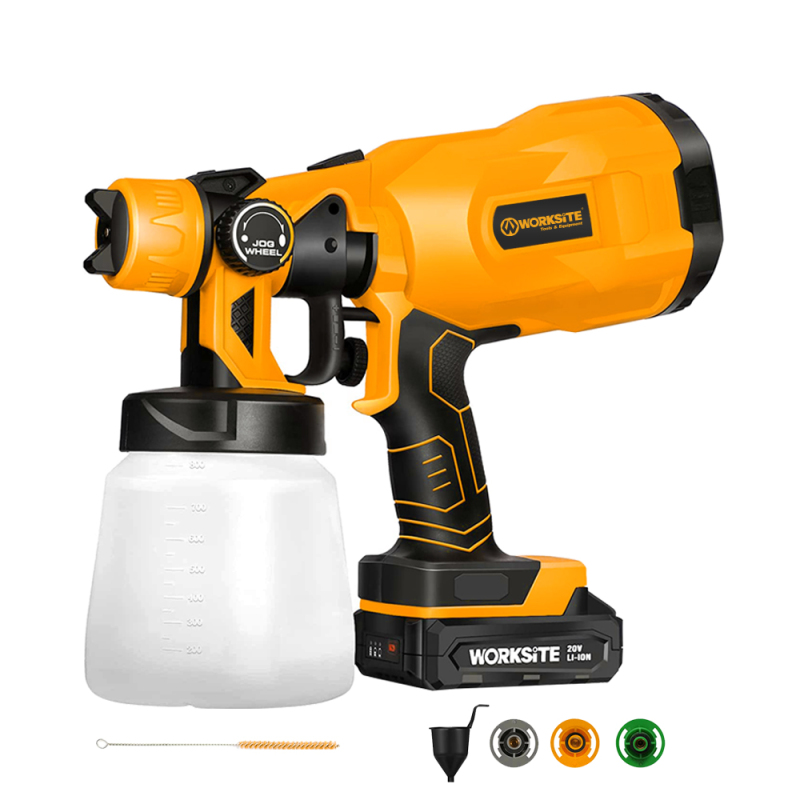 WORKSITE Cordless Paint Sprayer Gun Professional Airless Water Garden Home Texture Wall Painting Ceiling 20V Battery Spray Gun