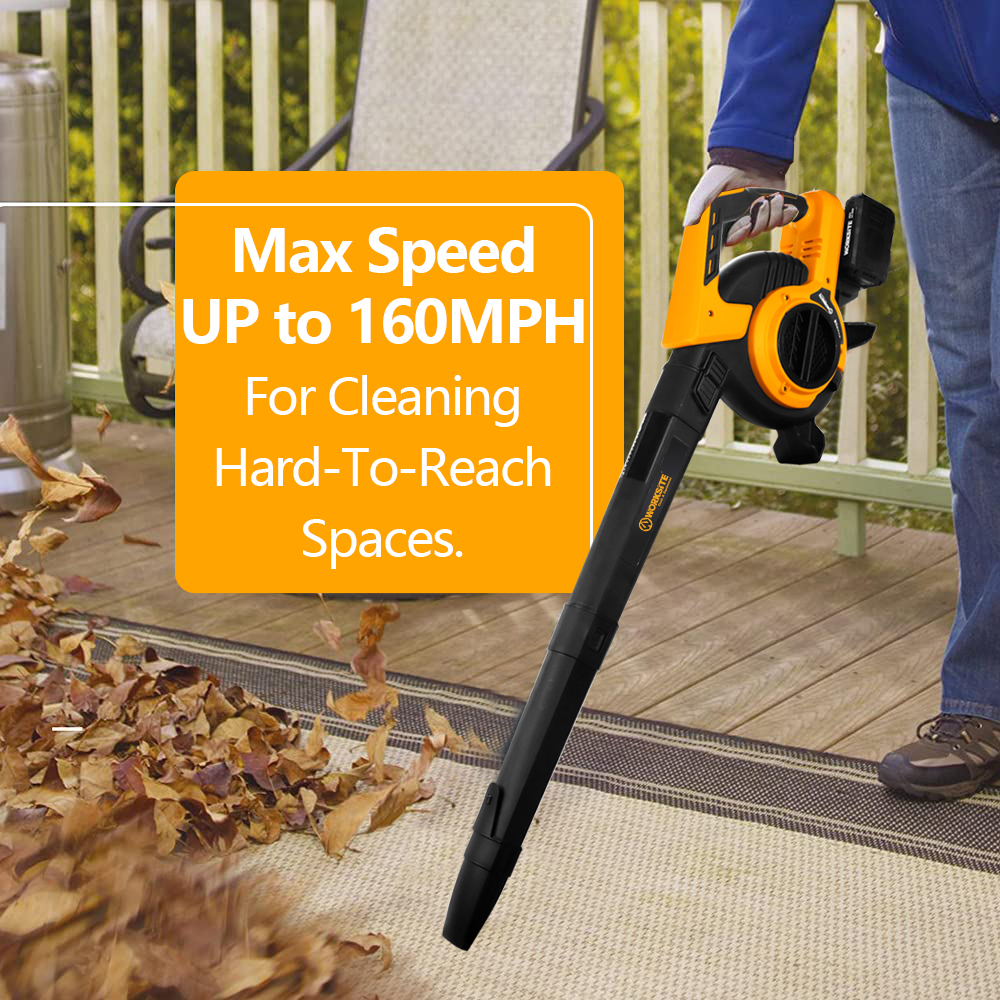 WORKSITE 3 In 1 Brushless Leaf Blower Vacuum Mulching Tool Garden